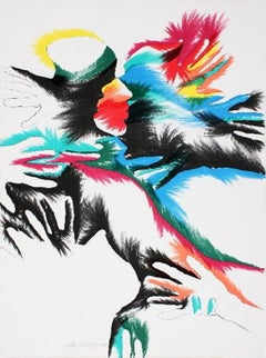1980 Marisol Escobar 'Blackbird Love' Contemporary Multicolor USA Lithograph