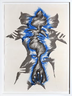 Lithographie expressionniste abstraite signée de Marisol Escobar
