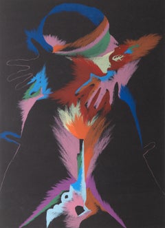 Feuer, psychedelische Lithographie von Marisol Escobar