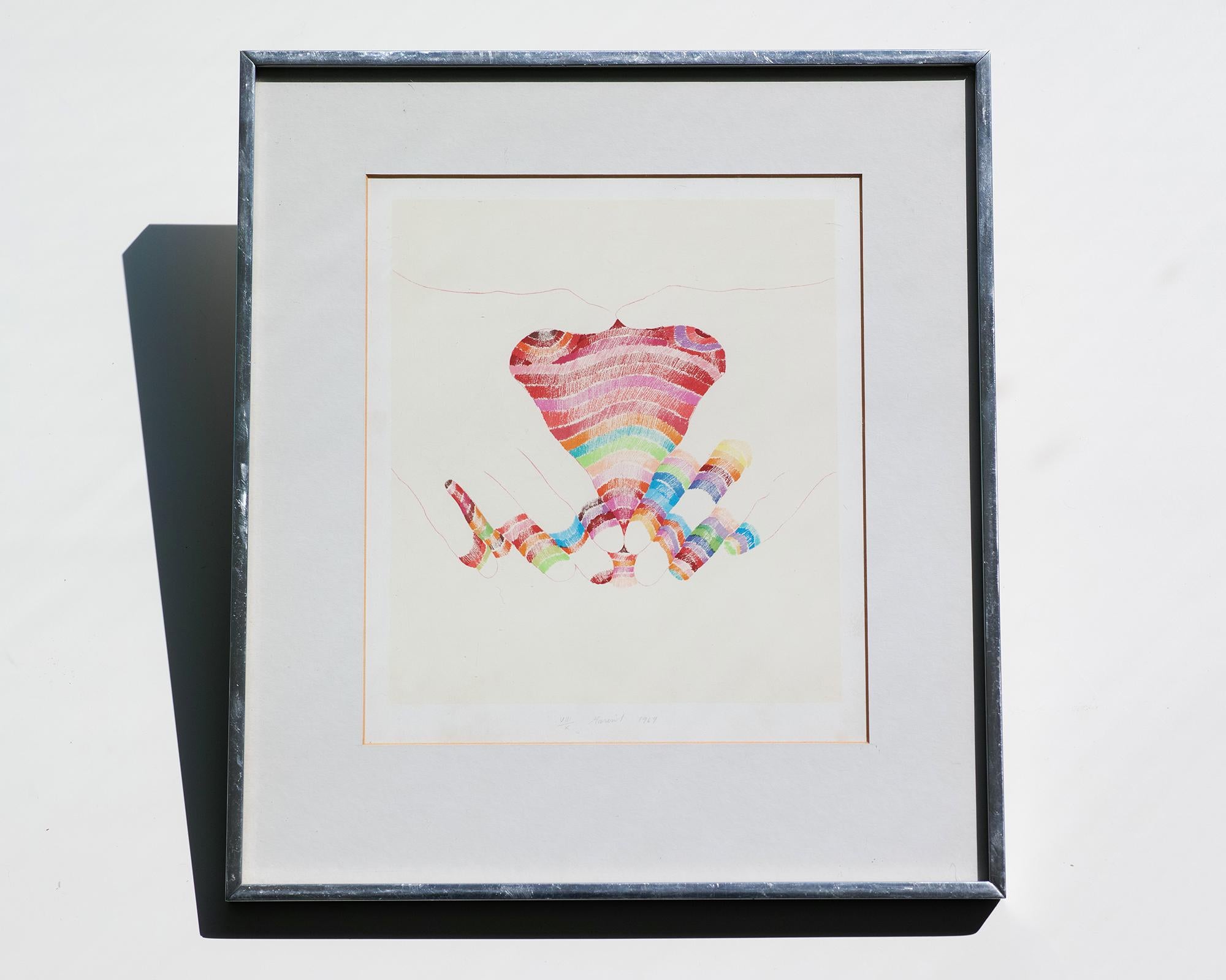 For your consideration is this varied edition of 10, signed lithograph by Marisol Escobar, numbered VIII/X, dated 1969. The printed image measures W9