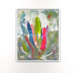 Behind the Truth acrylic paint signed canvas abstract art investment green red