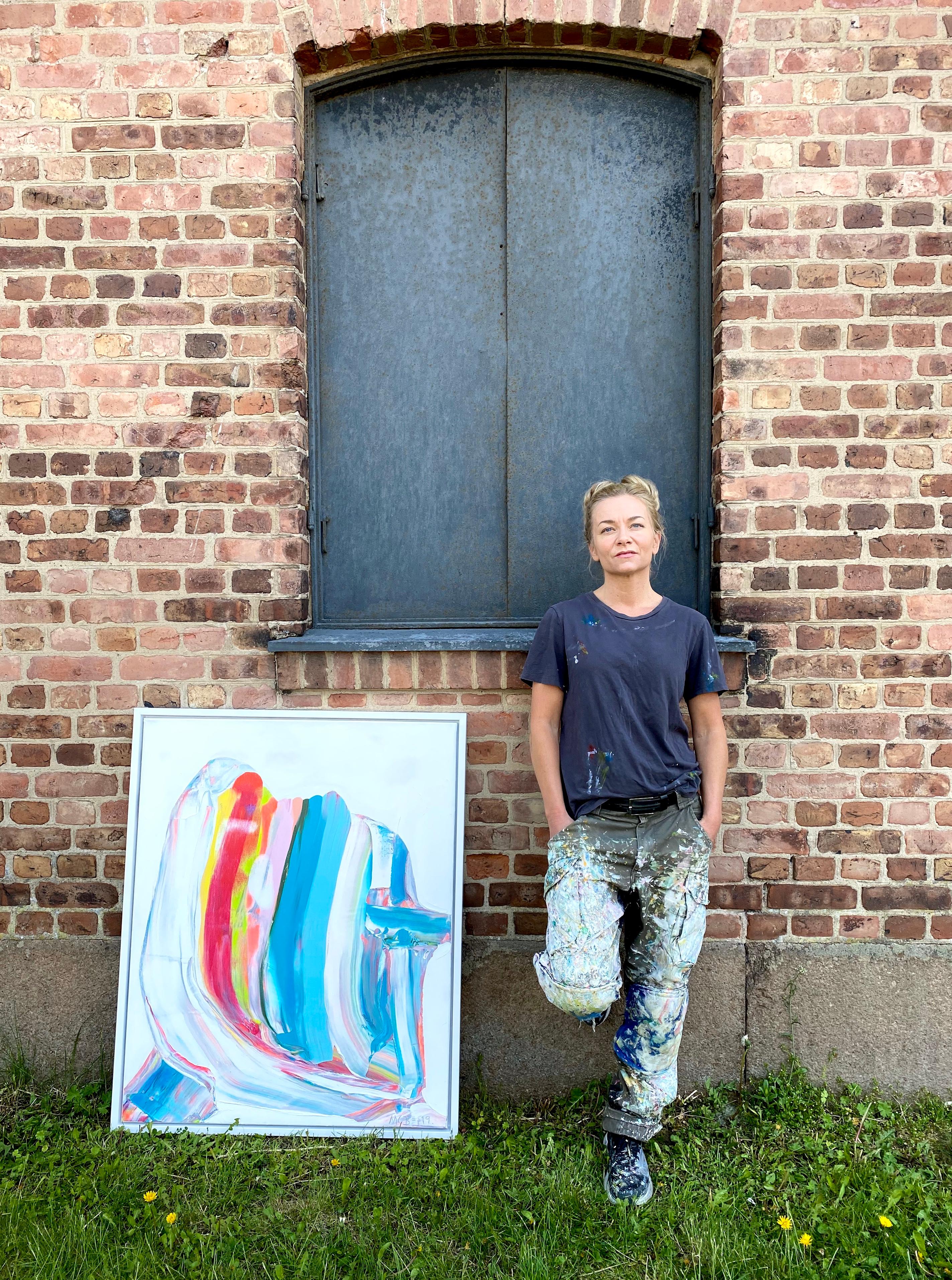 Prize winning multicolored abstract painting 'Nordic Signals' by Marit Bostad 3