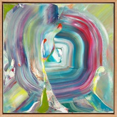 ego painting Unknown Ego acrylic paint signed canvas abstract art investment green red purple