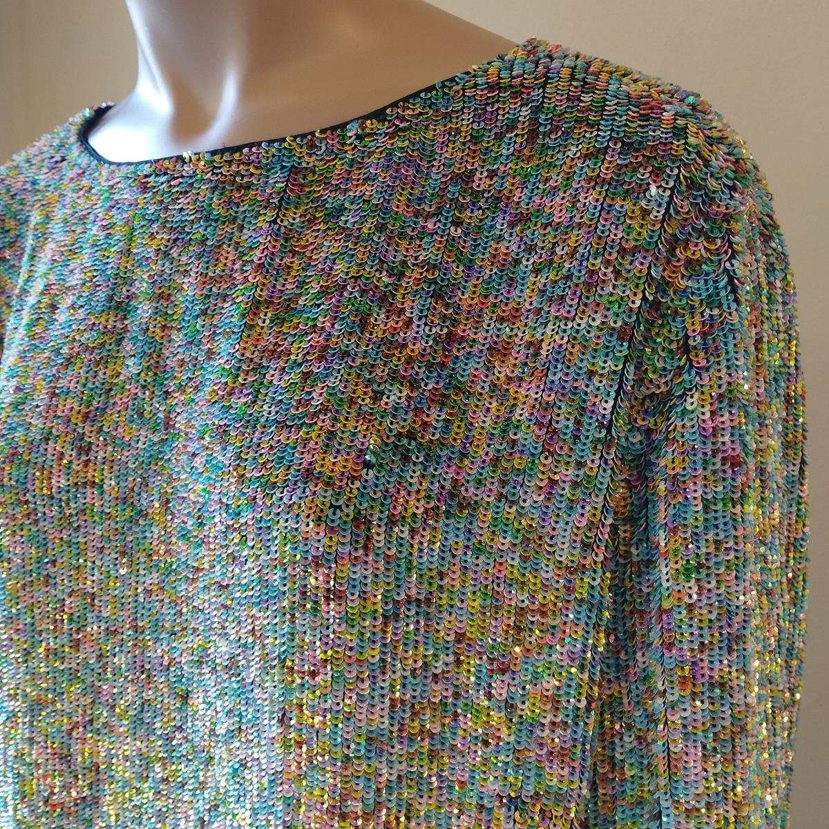 Marit Ilison Robe à sequins multicolore FR 40/IT 44/M en vente 1