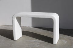 marit minimalist plaster waterfall console in salt by öken house studios