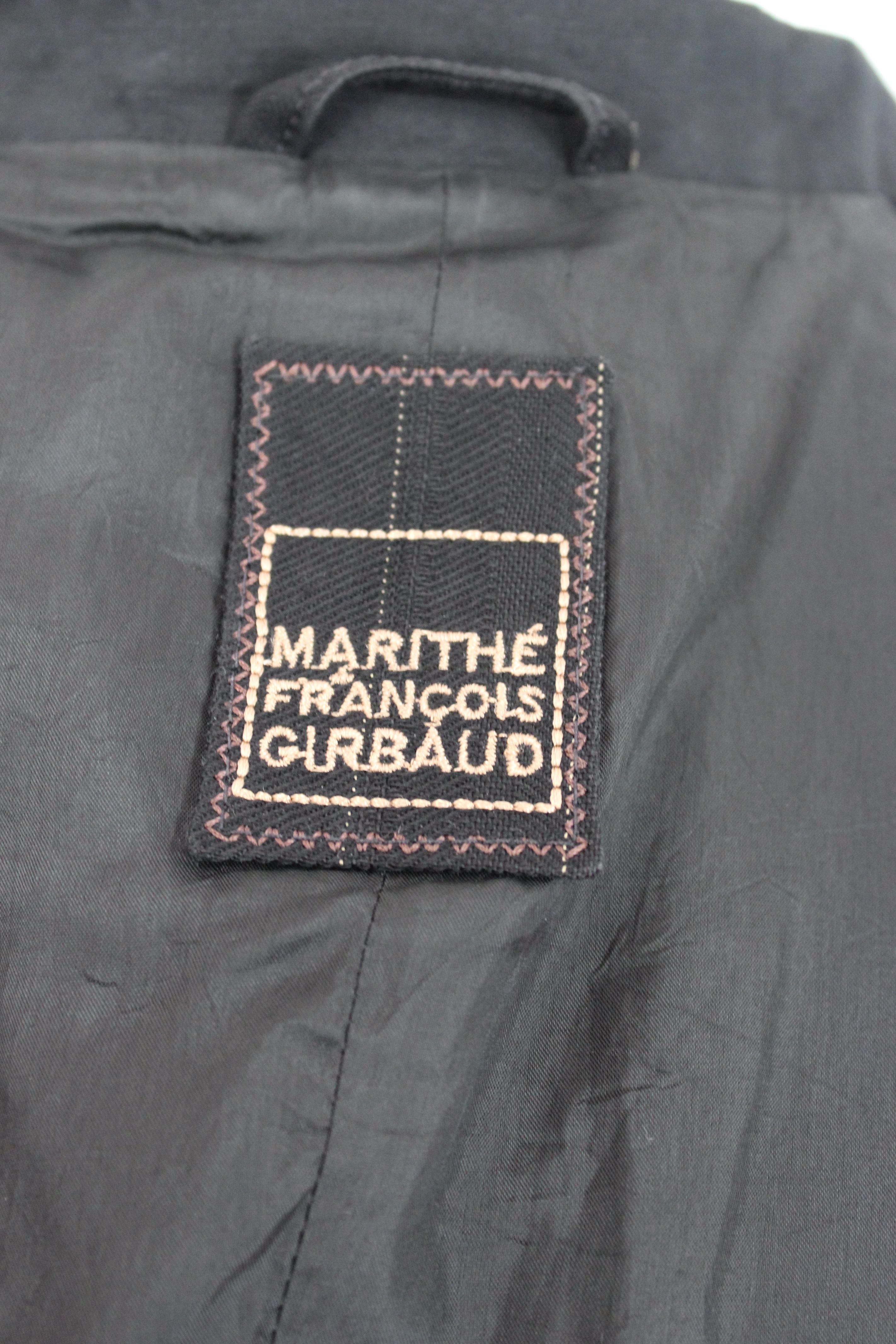 Women's Marithe Francois Girbaud Black Beige Cotton Striped Jacket