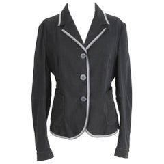 Marithe Francois Girbaud Blazer Black Viscose Cotton Italian Jacket, 1990s