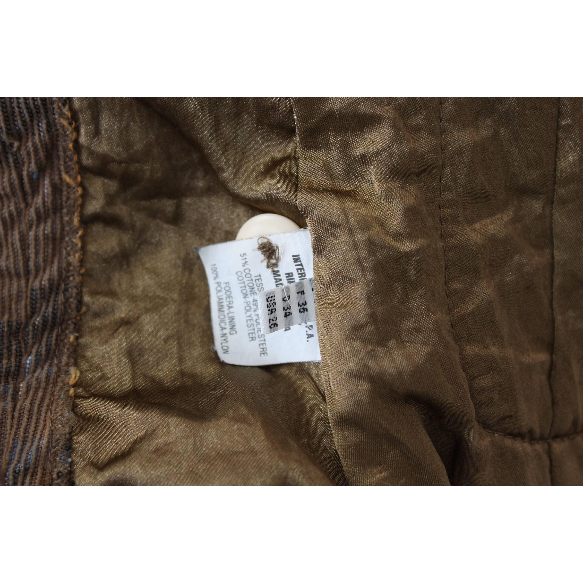 Marithe Francois Girbaud Blazer Brown Cotton Jacket, 1990s For Sale 4