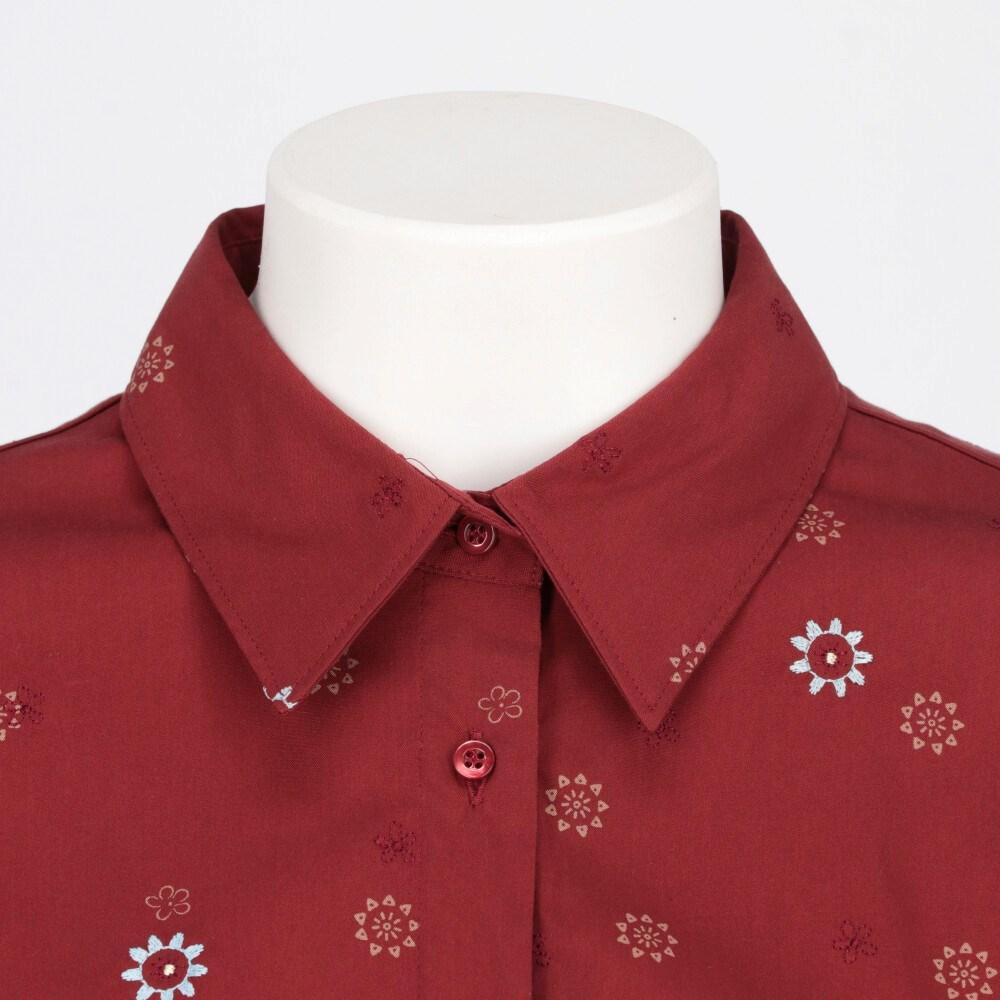 Women's Marithé + François Girbaud brick red 2000s slim fit shirt For Sale
