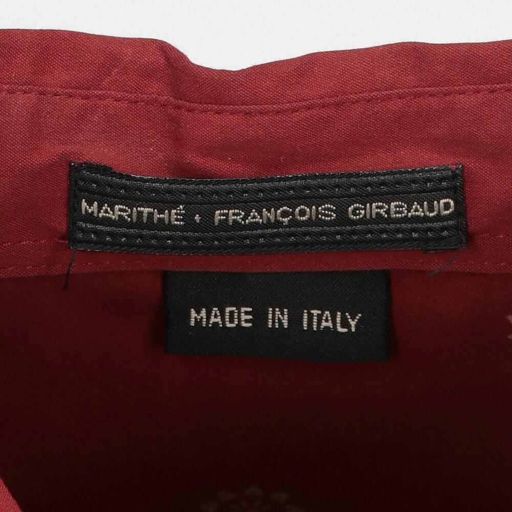Marithé + François Girbaud brick red 2000s slim fit shirt For Sale 3