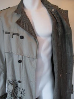 Marithe Francois Girbaud grey green men's coat