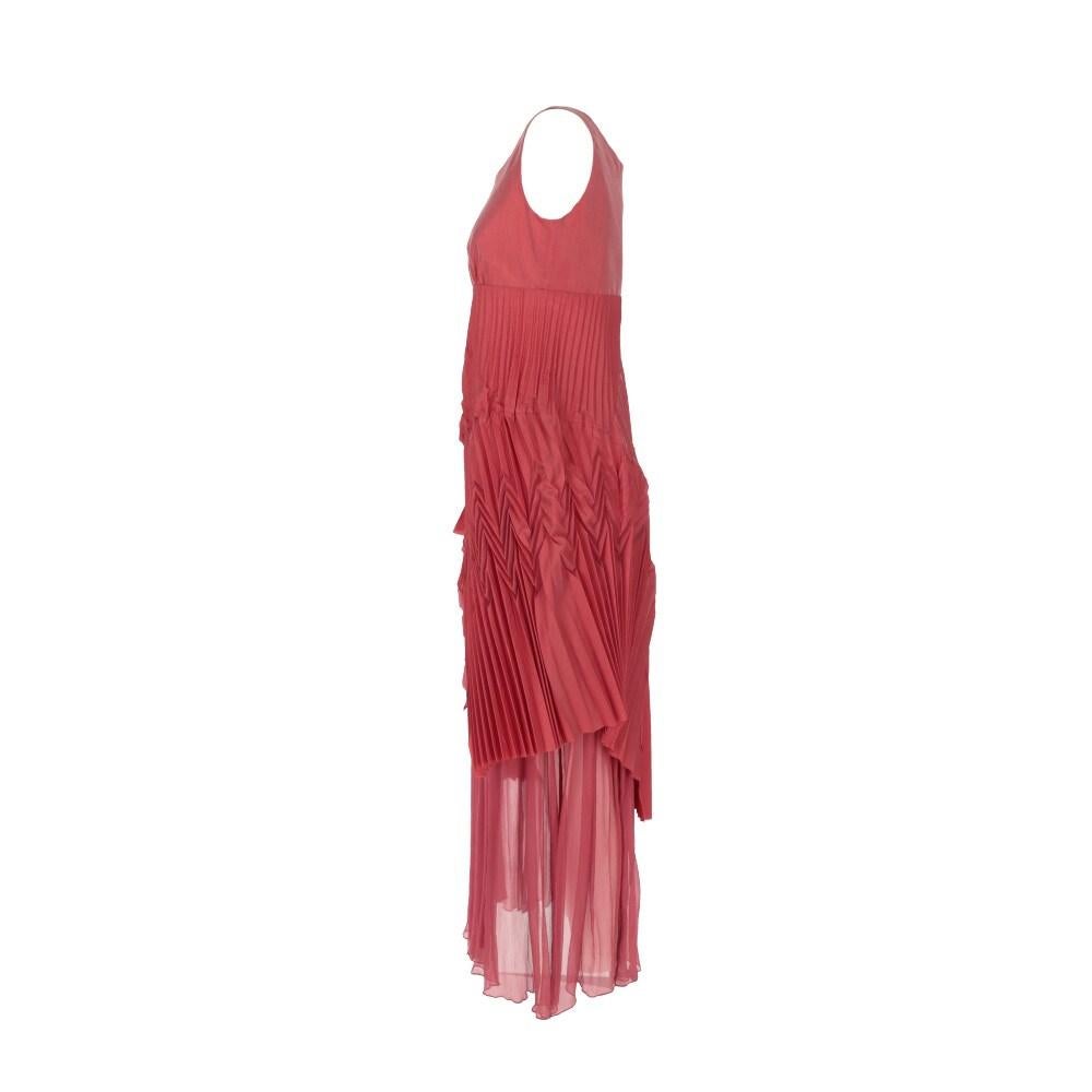 Marithé + François Girbaud iridescent matte red 2000s sleeveless dress In Excellent Condition In Lugo (RA), IT