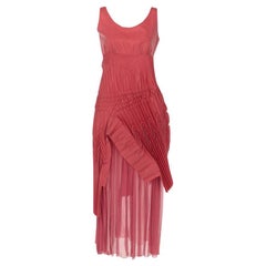 Marithé + François Girbaud iridescent matte red 2000s sleeveless dress