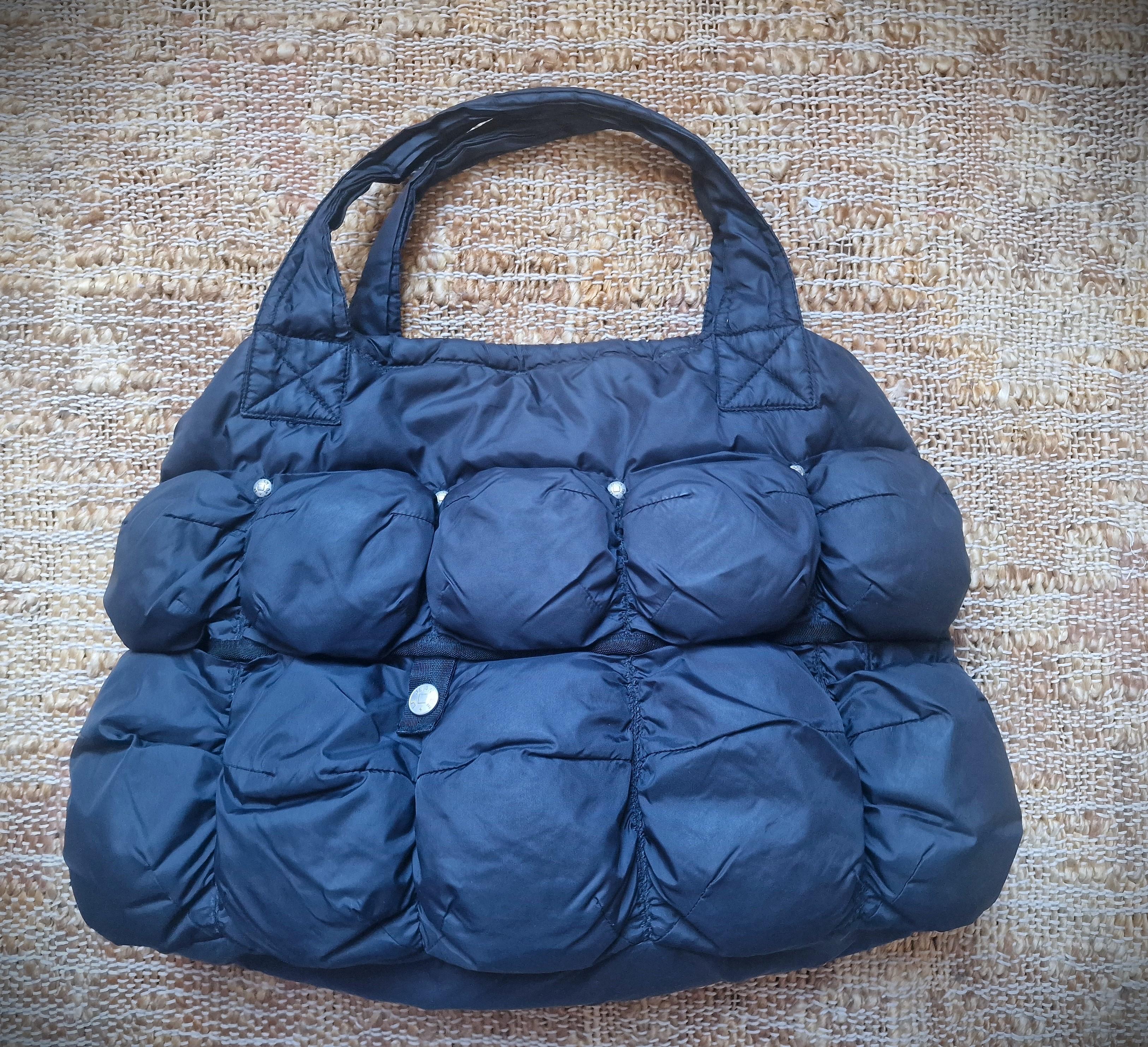 Marithé François Girbaud Pokachu MFG Black Padded Puffer Cargo Shoulder Bag For Sale 2