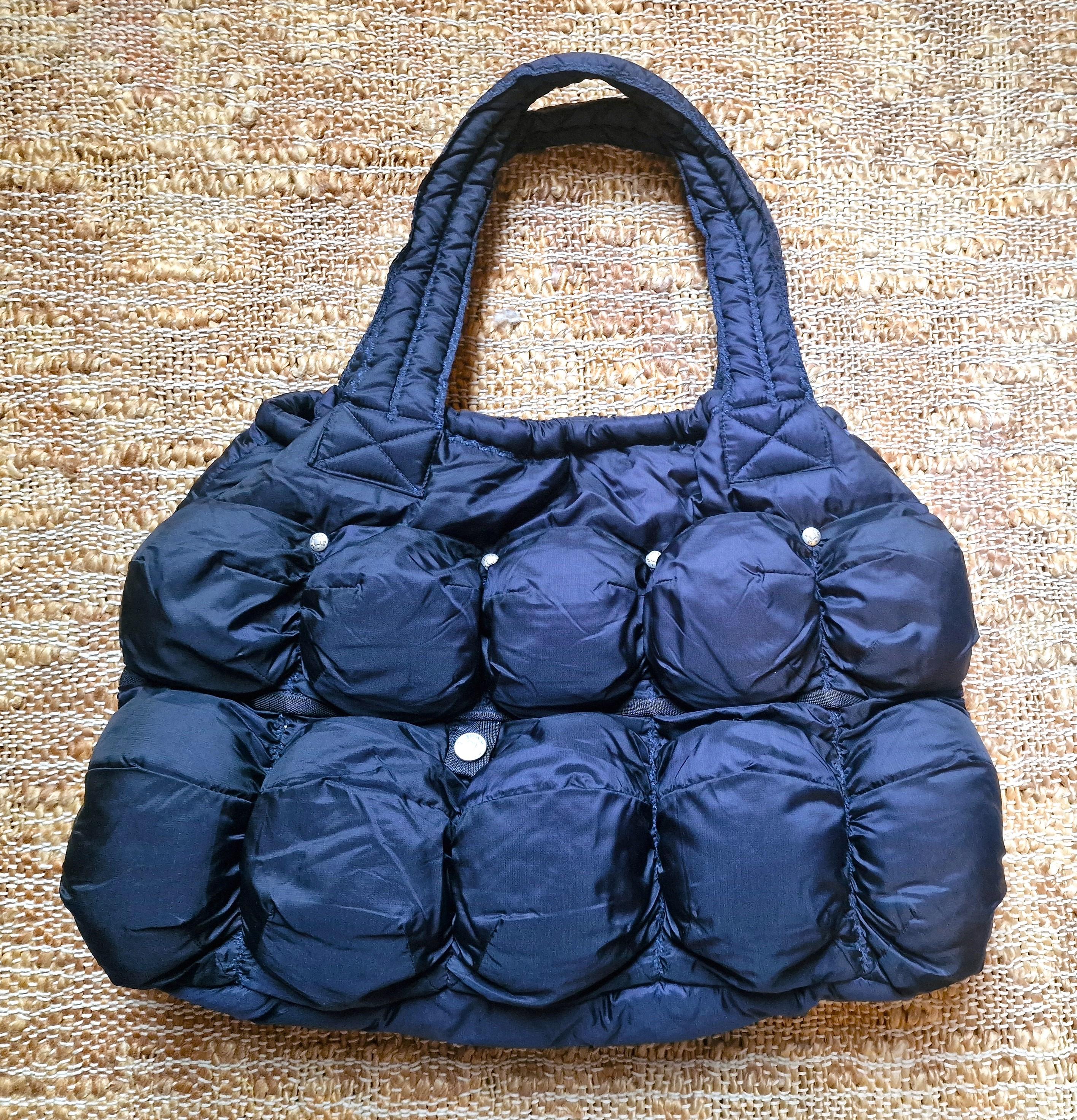 Women's or Men's Marithé François Girbaud Pokachu Navy Blue Padded Puffer Cargo Shoulder Bag