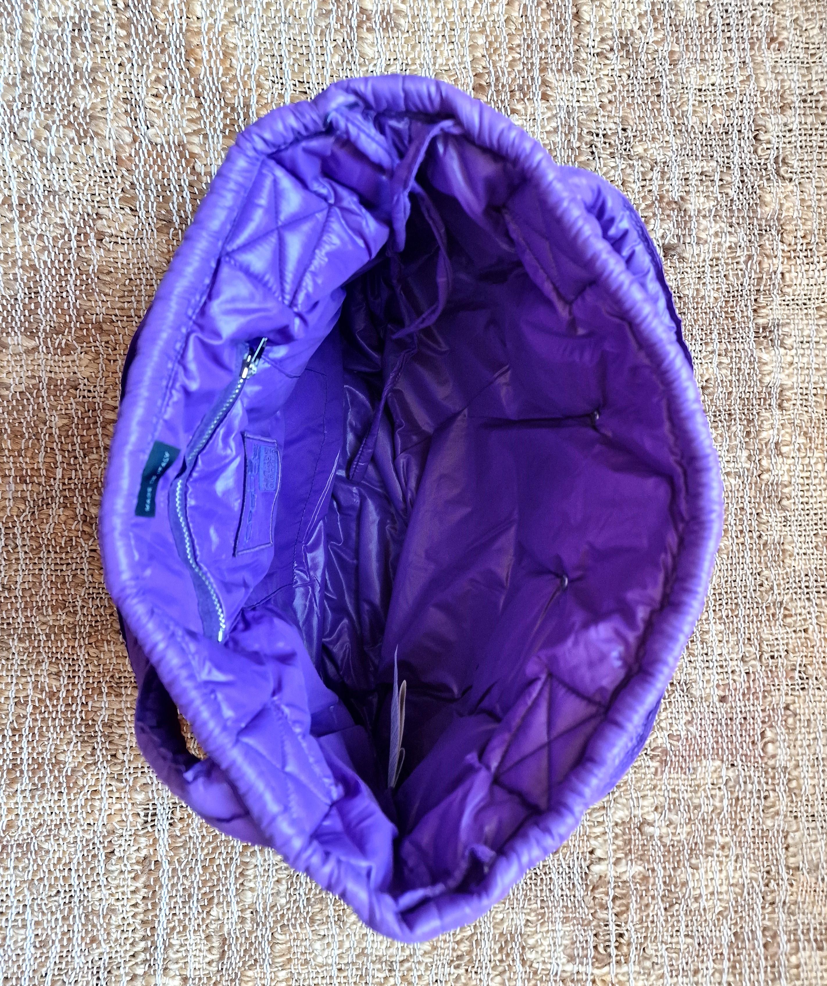 Marithé François Girbaud Pokachu Nylon Pocket Violet Padded Puffer Bubble Bag For Sale 8