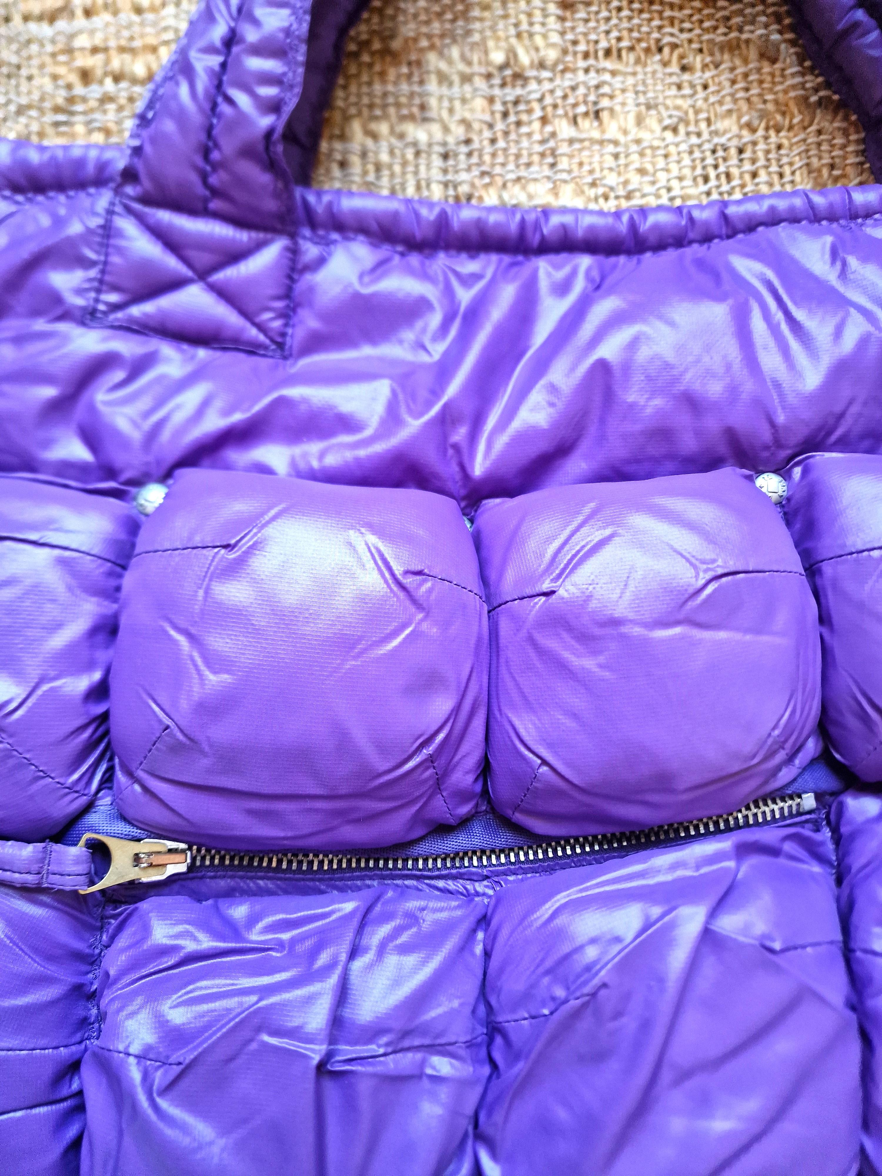 Marithé François Girbaud Pokachu Nylon Pocket Violet Padded Puffer Bubble Bag For Sale 2
