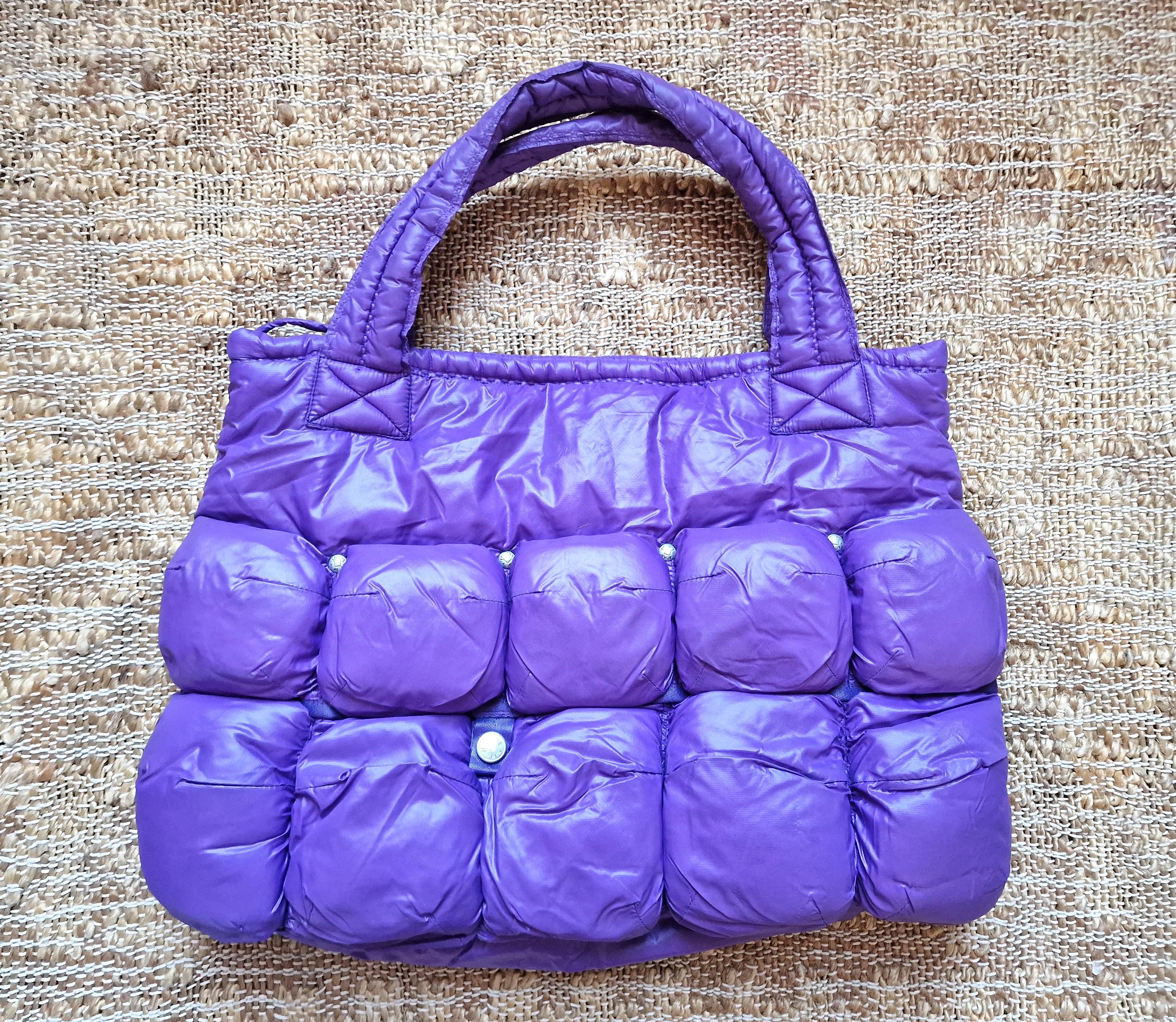 Marithé François Girbaud Pokachu Nylon Pocket Violet Padded Puffer Bubble Bag For Sale 4