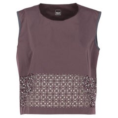 Marithé + François Girbaud Vintage aubergine purple 2000s cut-out top