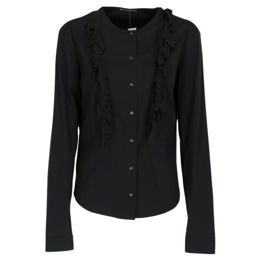 Marithé + François Girbaud Vintage black cotton 2000s blouse For Sale