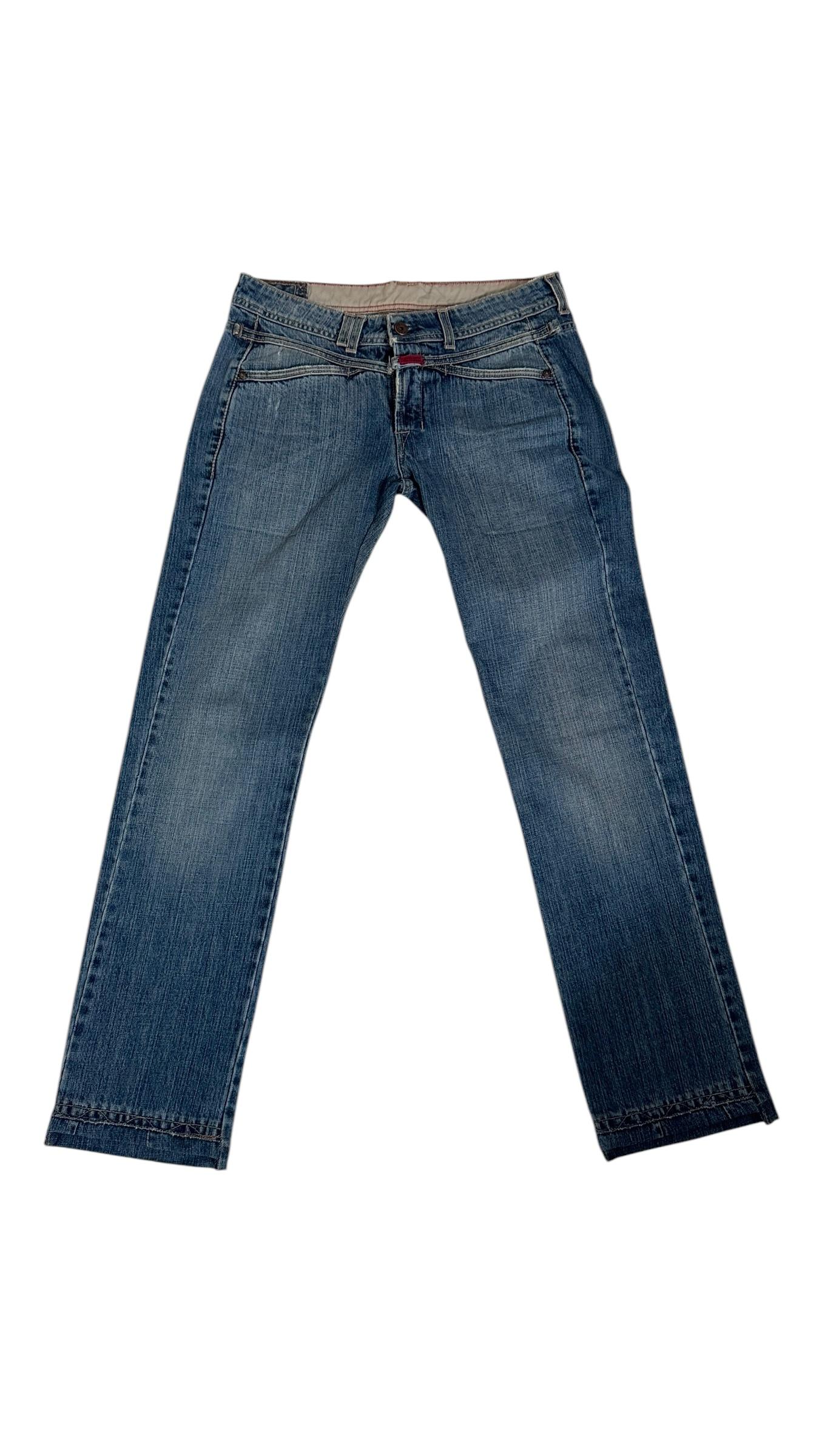 Discover a piece of denim history with these vintage skinny jeans from iconic French designers Marithé + François Girbaud. Known for revolutionizing denim with their innovative washes, cuts, and utilitarian detailing, Girbaud jeans became a symbol