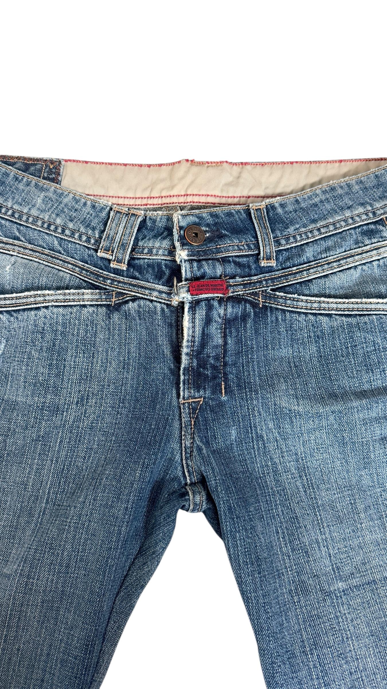 Purple Marithé + François Girbaud Vintage Distressed Skinny Jeans - No import duty! For Sale