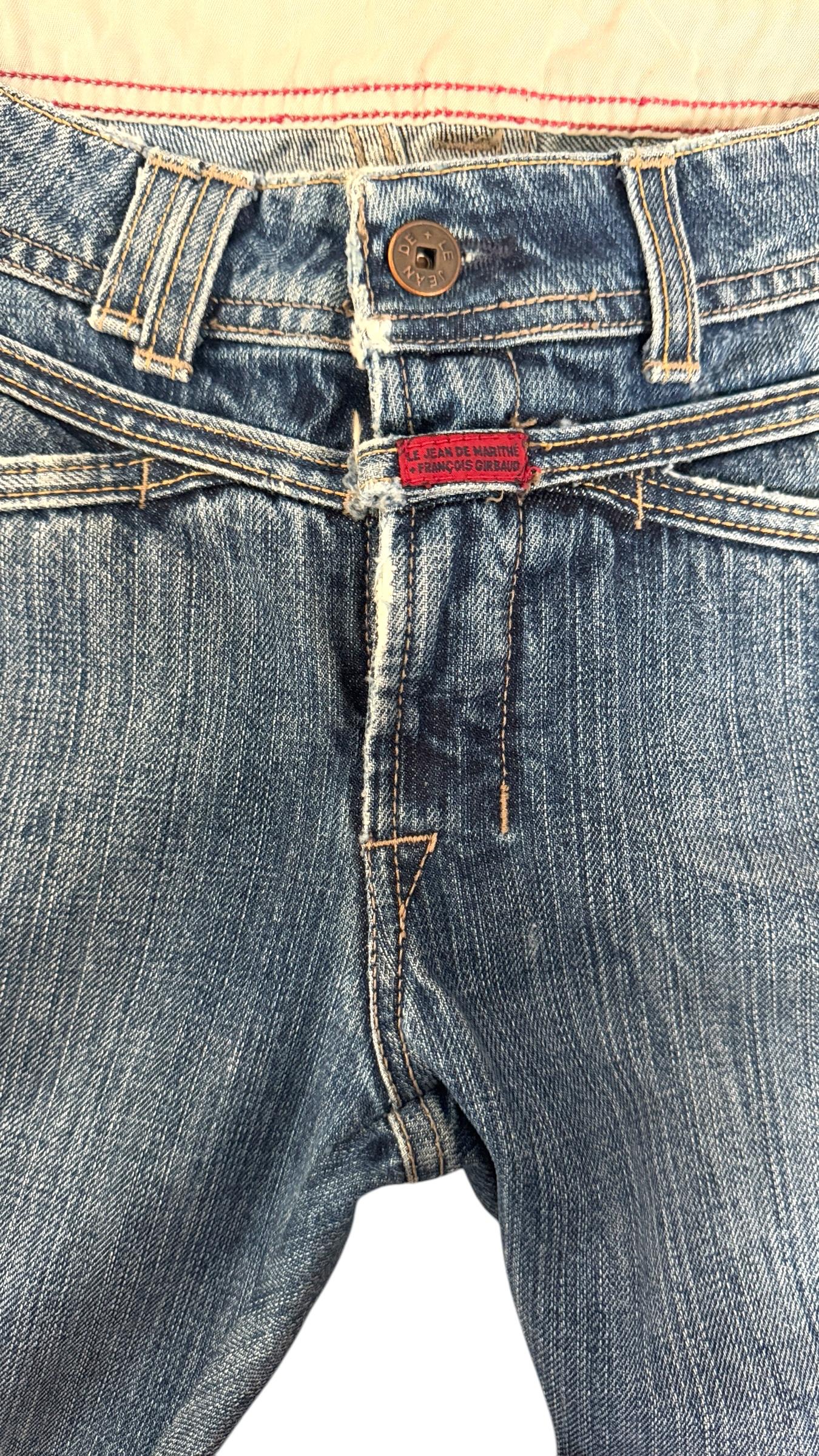 Women's or Men's Marithé + François Girbaud Vintage Distressed Skinny Jeans - No import duty! For Sale