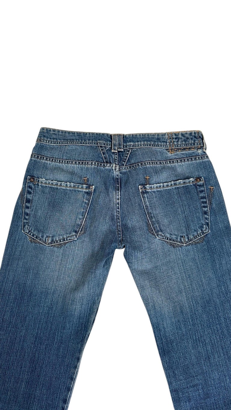 MarithéFrançoisGirbaud XStitchDenimPants Vintage 2000s Marithe Francois Girbaud Striped Pattern
