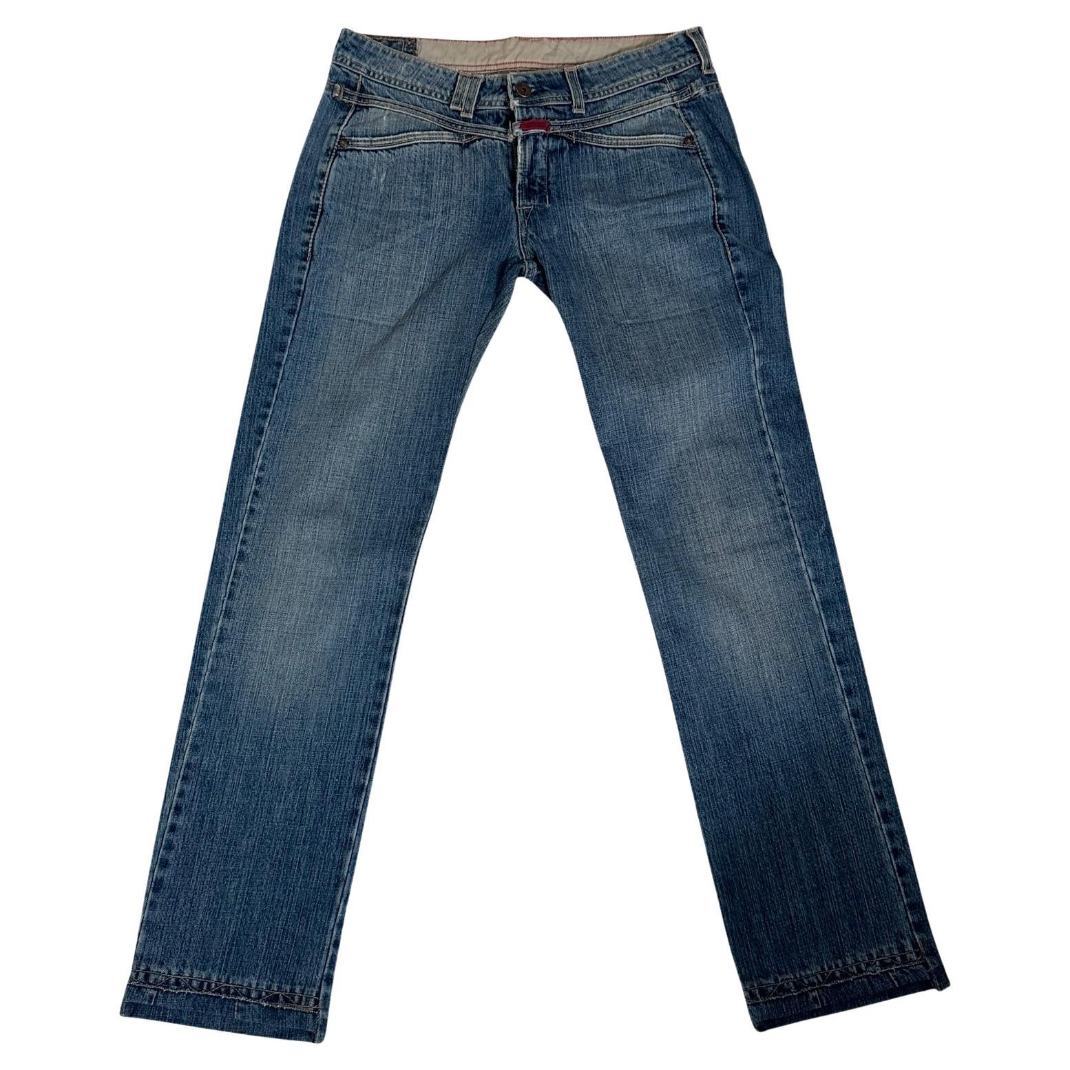 Marithé + François Girbaud Vintage Distressed Skinny Jeans - No import duty! For Sale