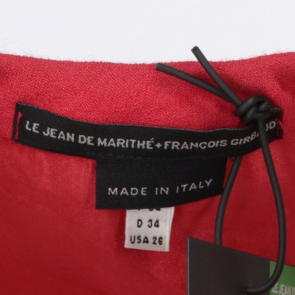 Marithé + François Girbaud Vintage red rough wool 2000s crop jacket For Sale 6