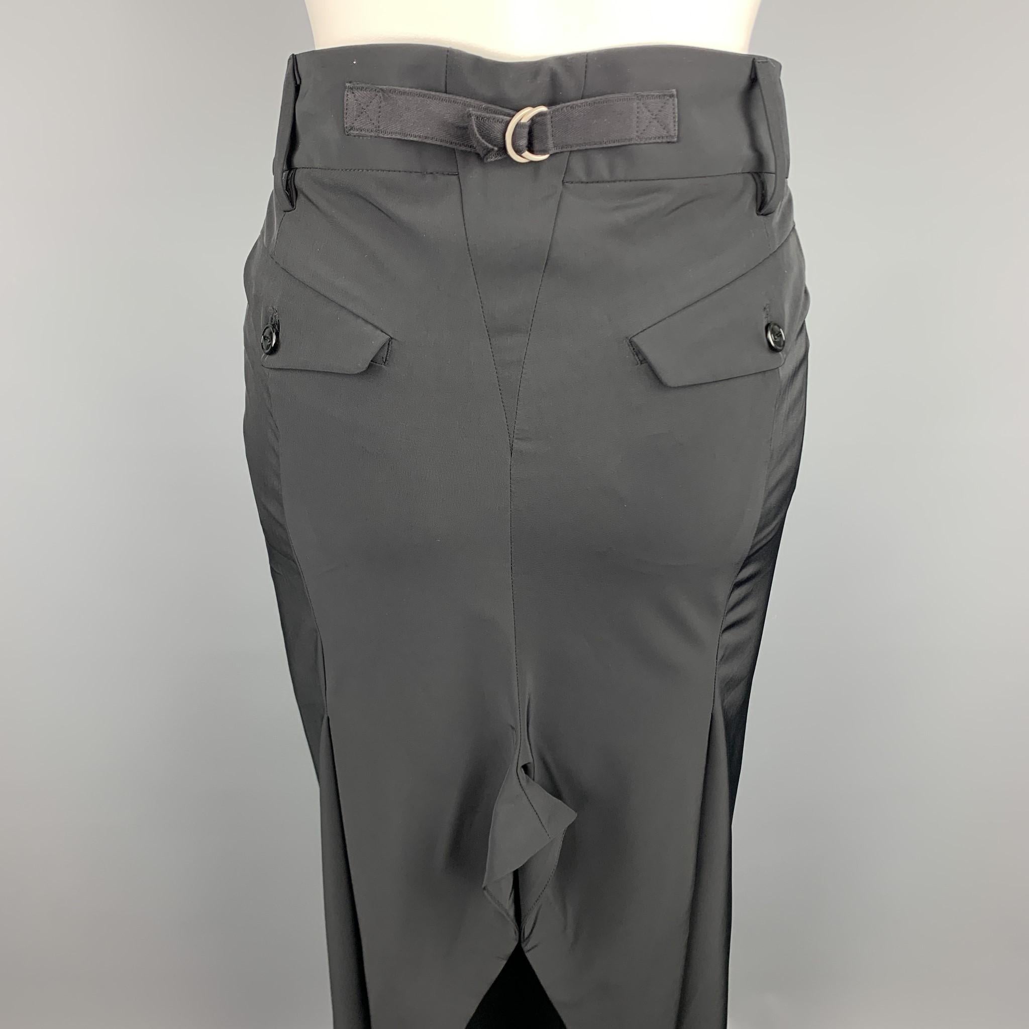 Women's MARITHE+FRANCOIS GIRBAUD Size 27 Black Polyester Blend Skirt