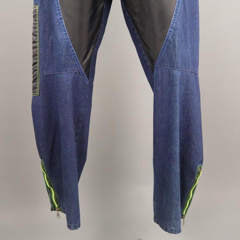 Pantalon Girbaud Noir Avec Zips Latéraux - Taille 36 - Occasion En Très Bon état