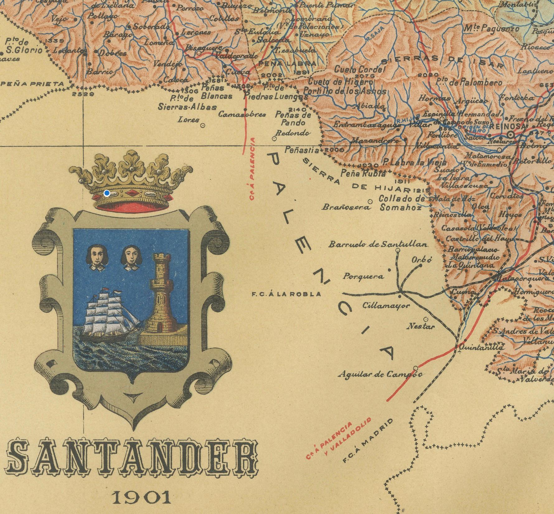 santander on map of spain