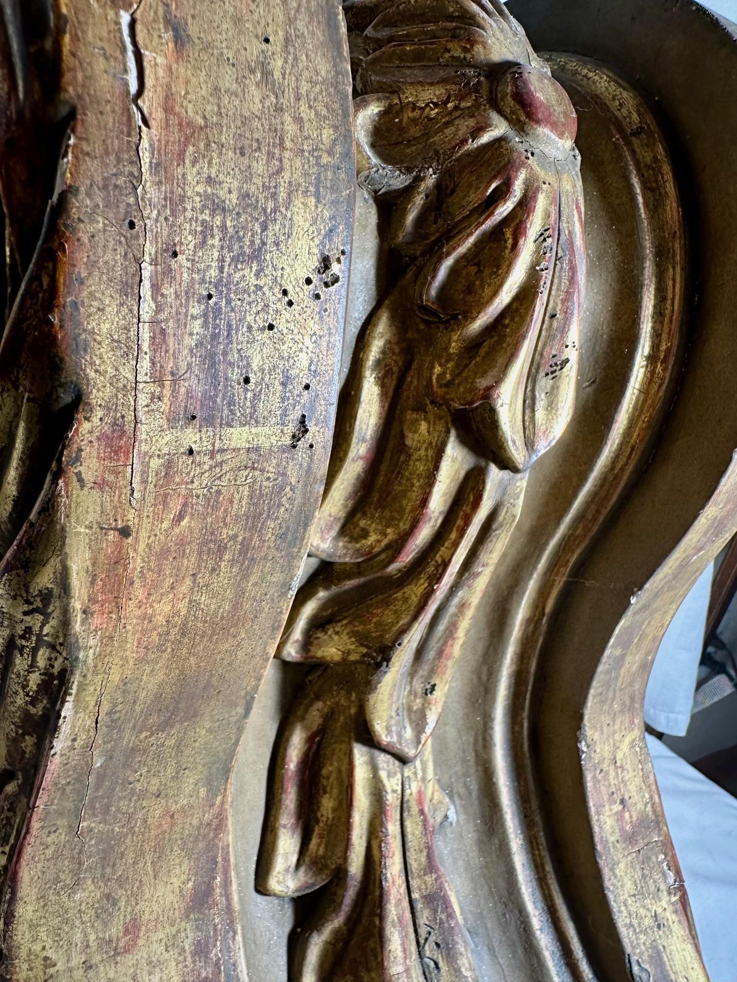Maritime Antique Carved and Gilded Ships Billet Head. For Sale 3