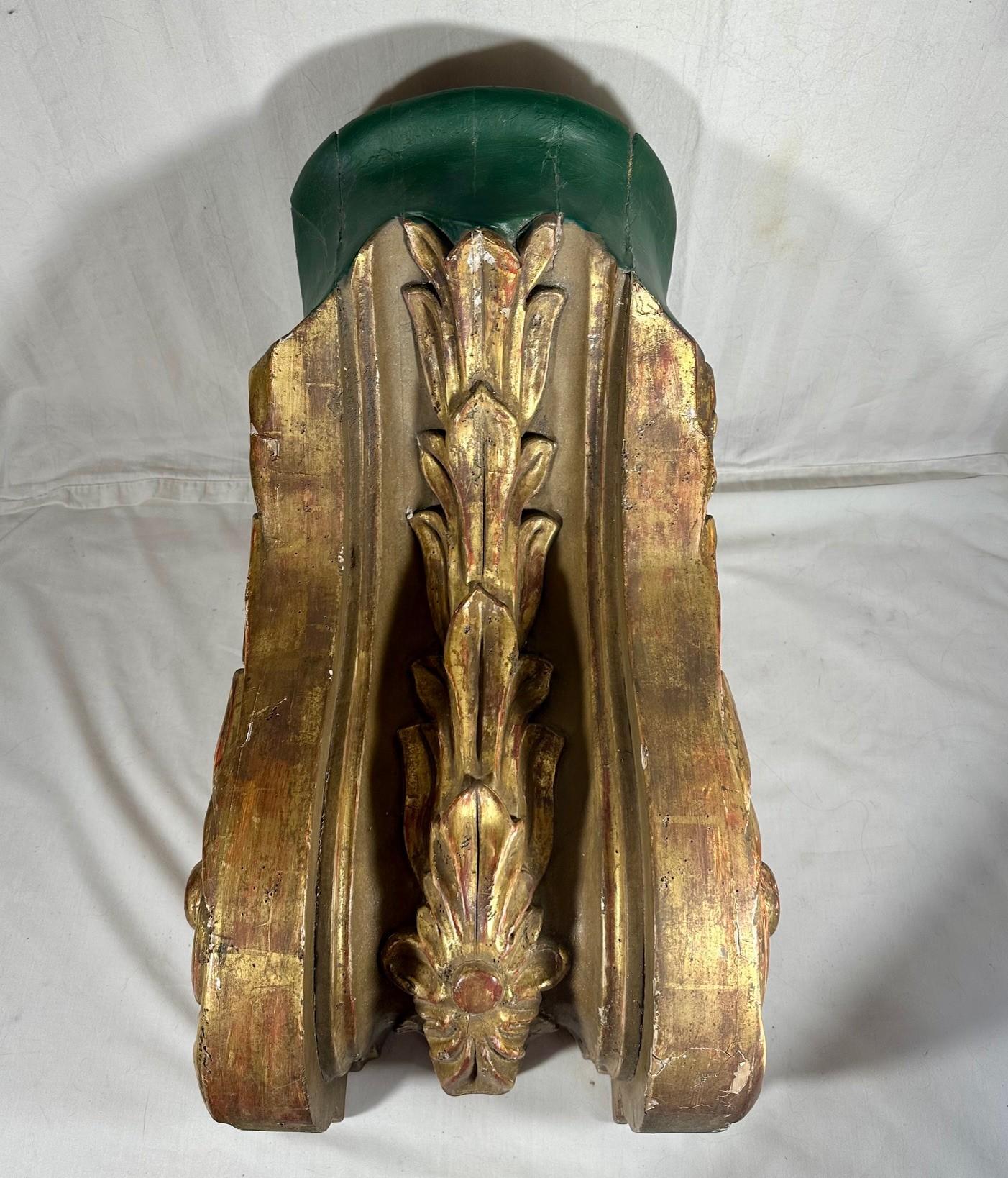 Maritime Antique Carved and Gilded Ships Billet Head. For Sale 6