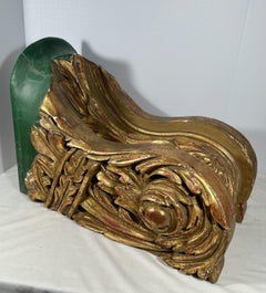 Maritime Antique Carved and Gilded Ships Billet Head.