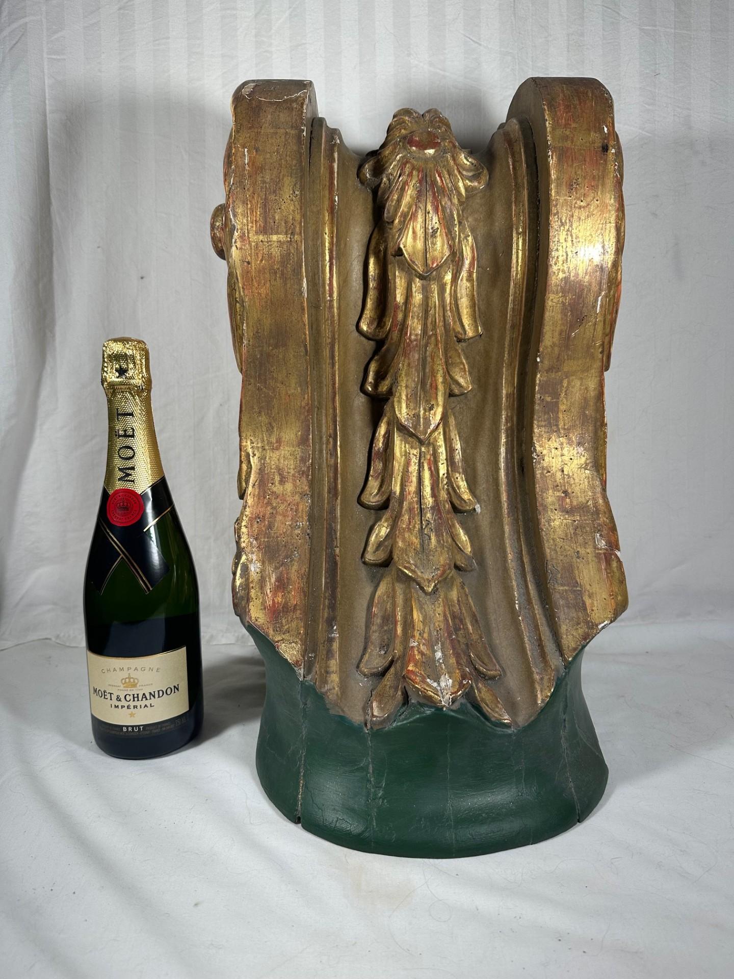 Baroque Maritime Antique Carved and Gilded Ships Billet Head. For Sale