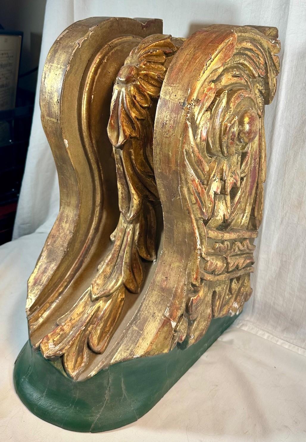 Maritime Antique Carved and Gilded Ships Billet Head. For Sale 1