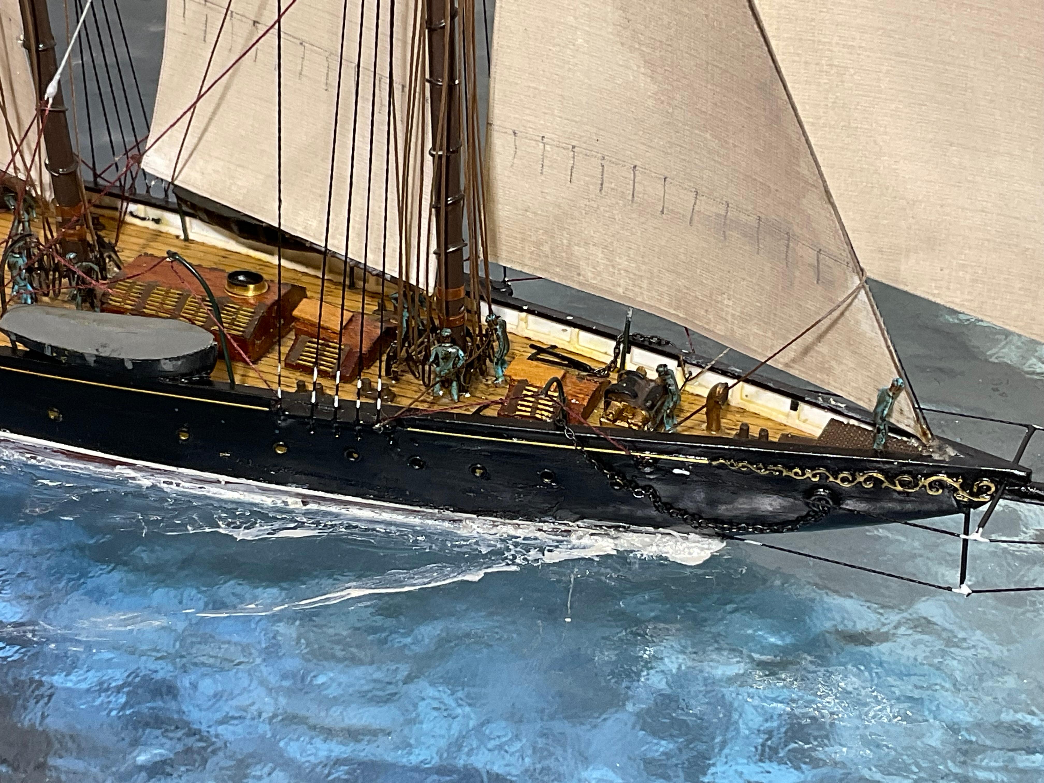 Maritime Diorama of Schooner Yacht Atlantic For Sale 11