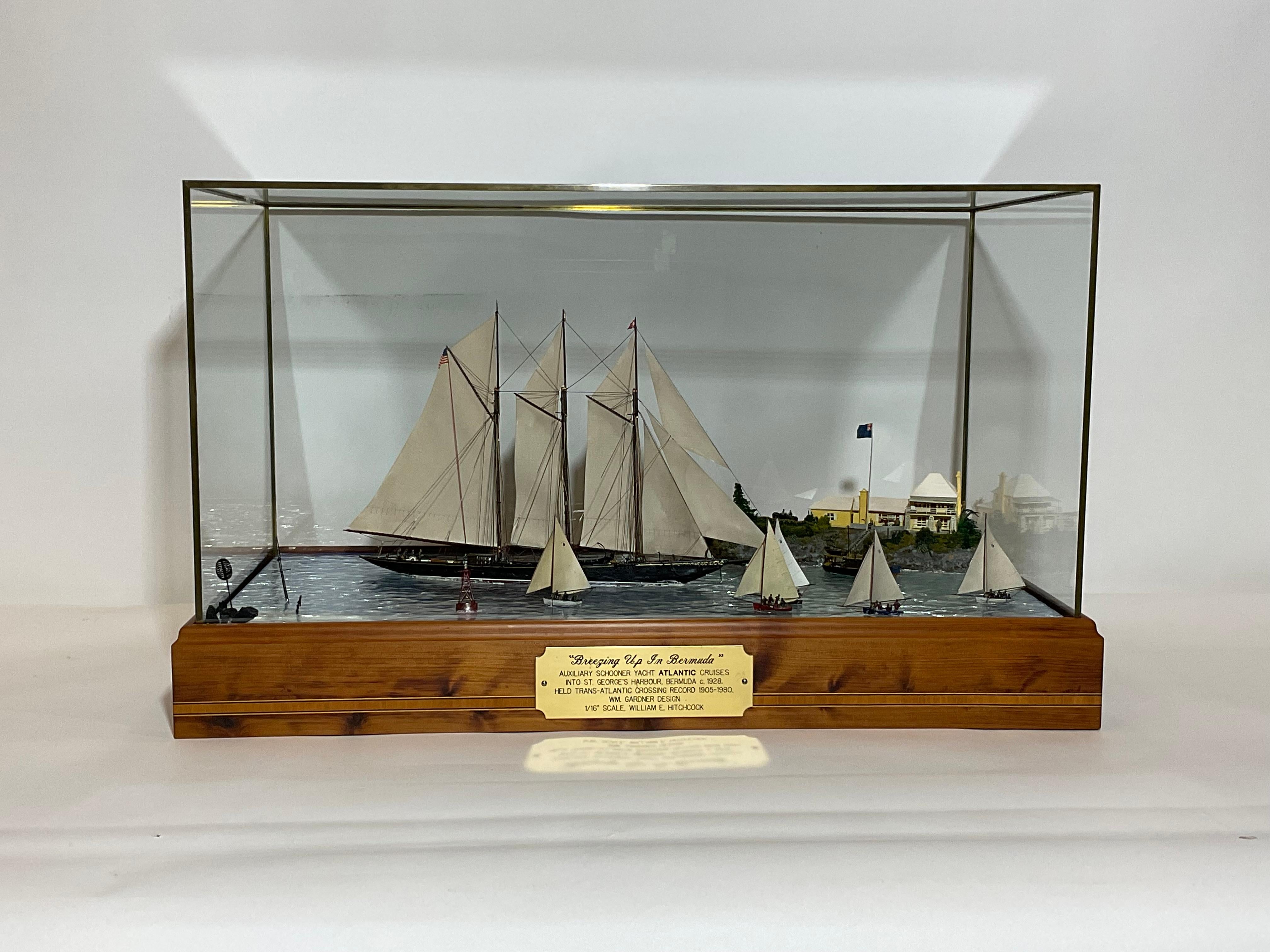 North American Maritime Diorama of Schooner Yacht Atlantic For Sale