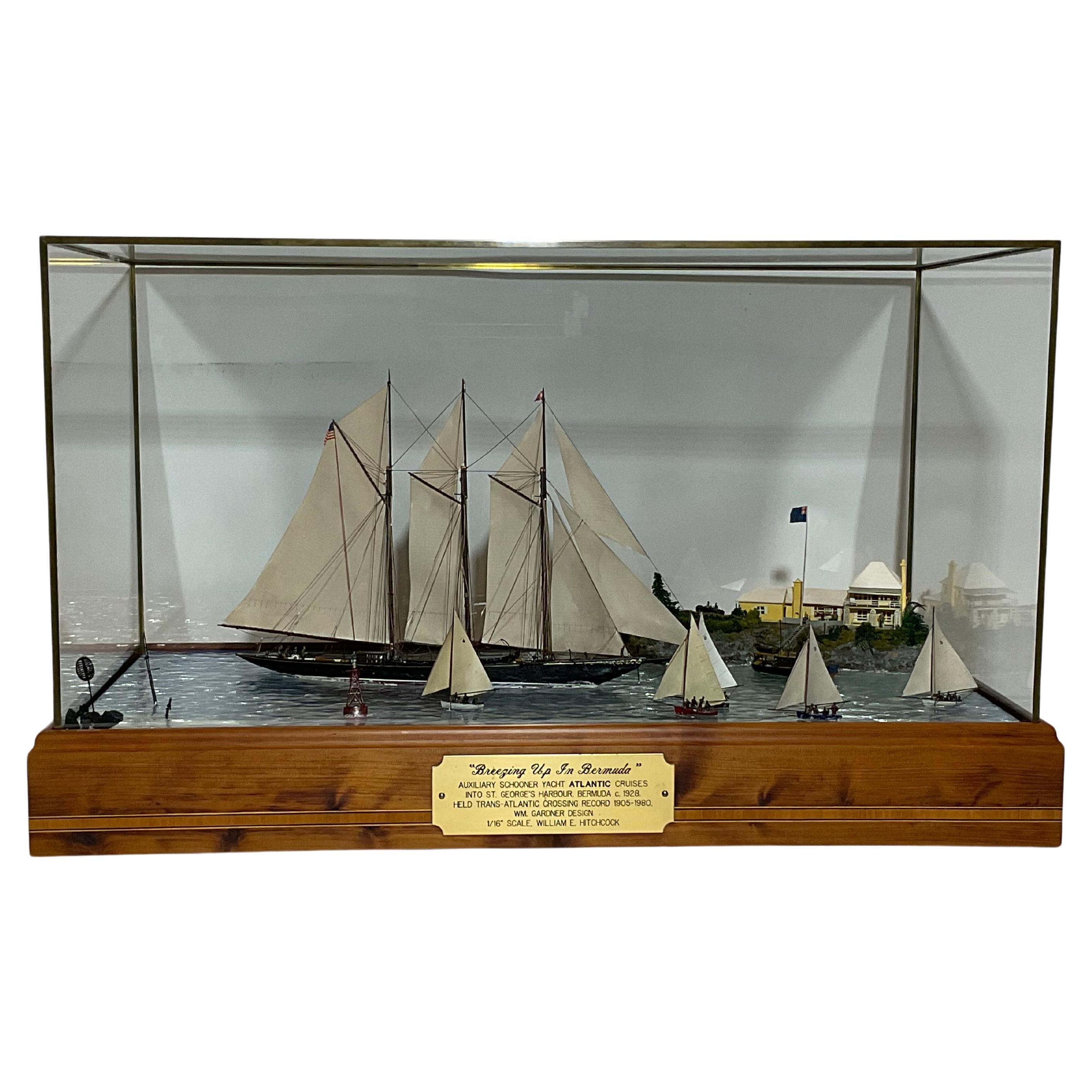 Maritime Diorama of Schooner Yacht Atlantic For Sale