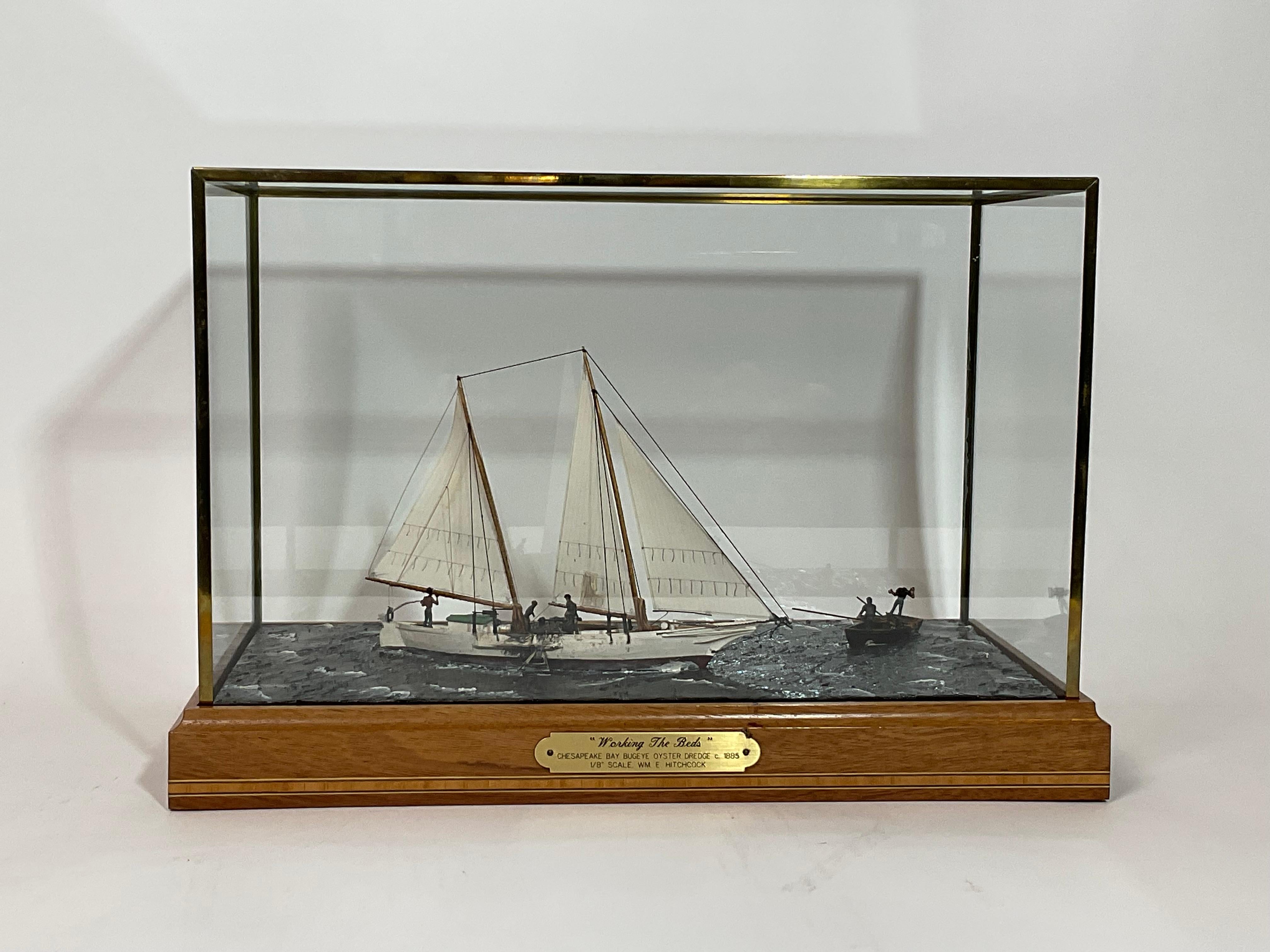 Diorama sur le dragage des huîtres intitulé 