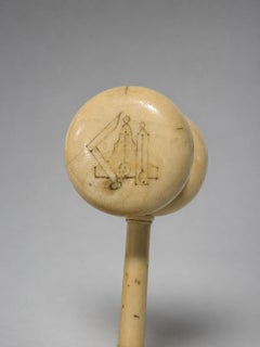 Maritime-Engraved Masonic Ceremonial Gavel - Carved Organic Material, circa 1880