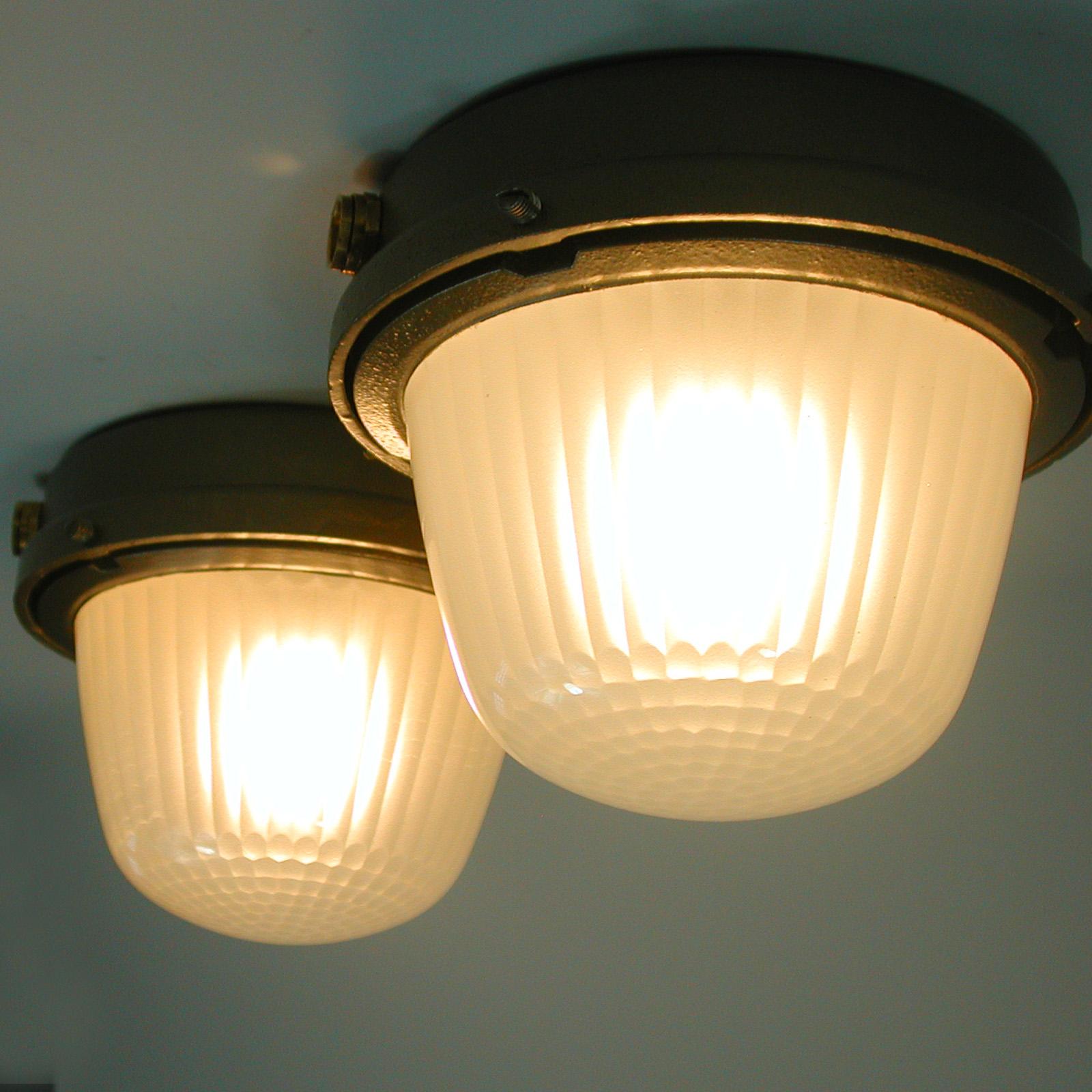 Maritime Holophane Sconces Wall Lights by HOLOPHANE, France 1950s, Set of Two For Sale 2