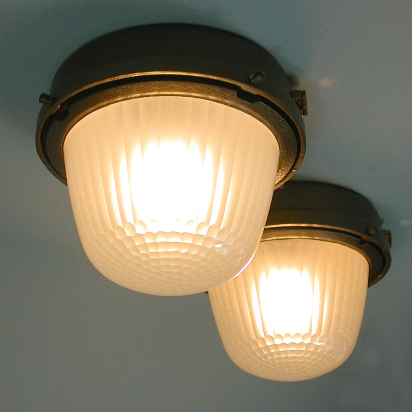 Maritime Holophane Sconces Wall Lights by HOLOPHANE, France 1950s, Set of Two For Sale 3