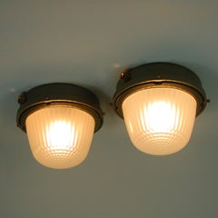 Maritime Holophane Sconces Wall Lights by HOLOPHANE, France 1950s, Set of Two