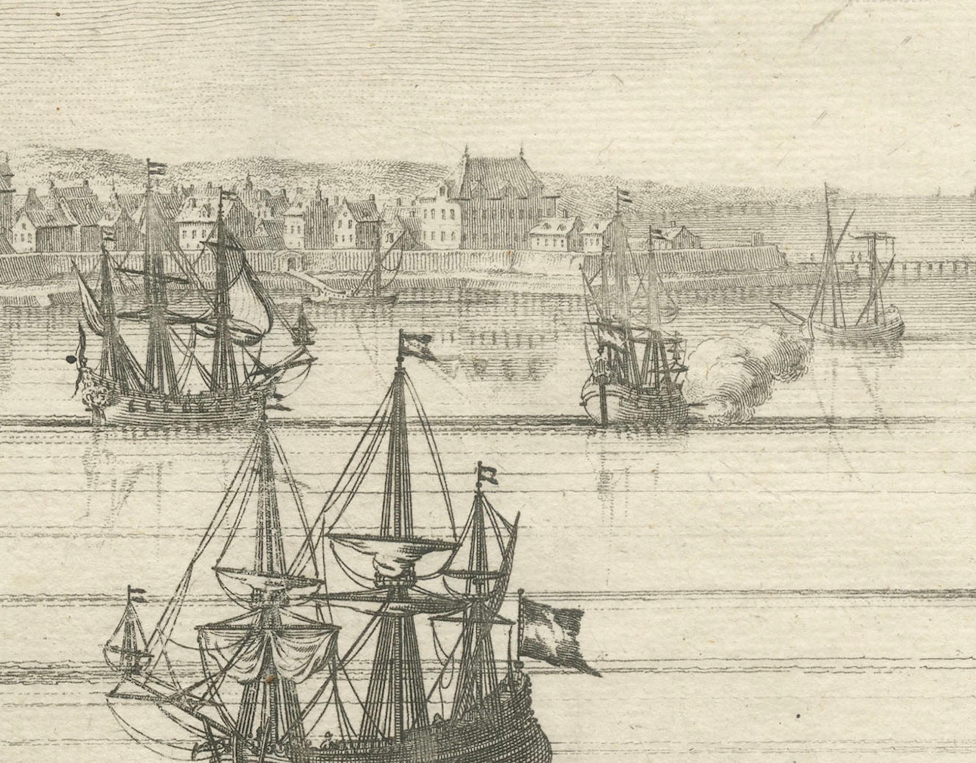 Late 17th Century Maritime Majesty: The 17th-Century Skyline of Kalmar in Sweden, 1693 For Sale