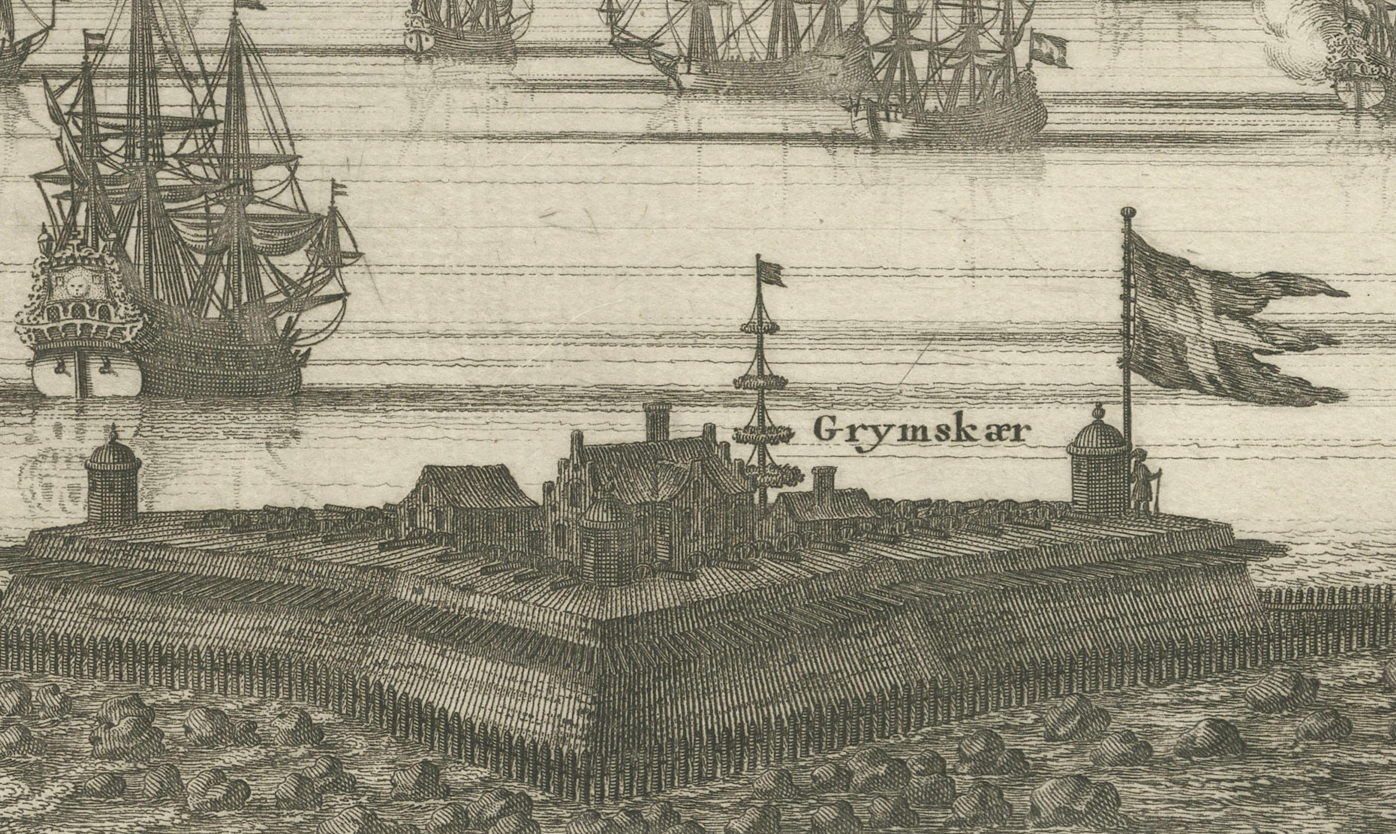 Maritime Majesty: The 17th-Century Skyline of Kalmar in Sweden, 1693 For Sale 1
