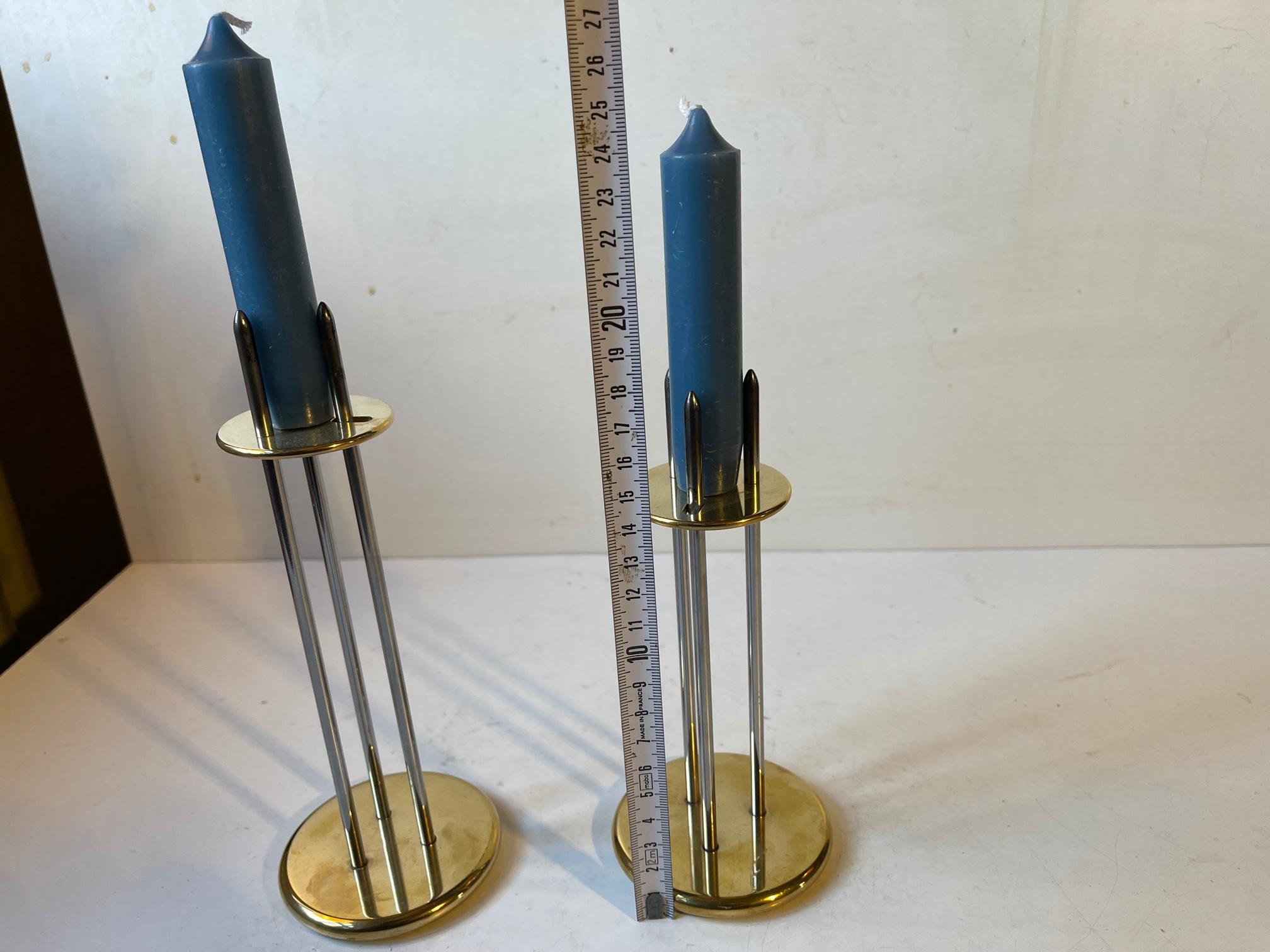 Maritime, Nautical Adjustable Candlesticks by Peter Seidelin Jessen, Delite For Sale 1