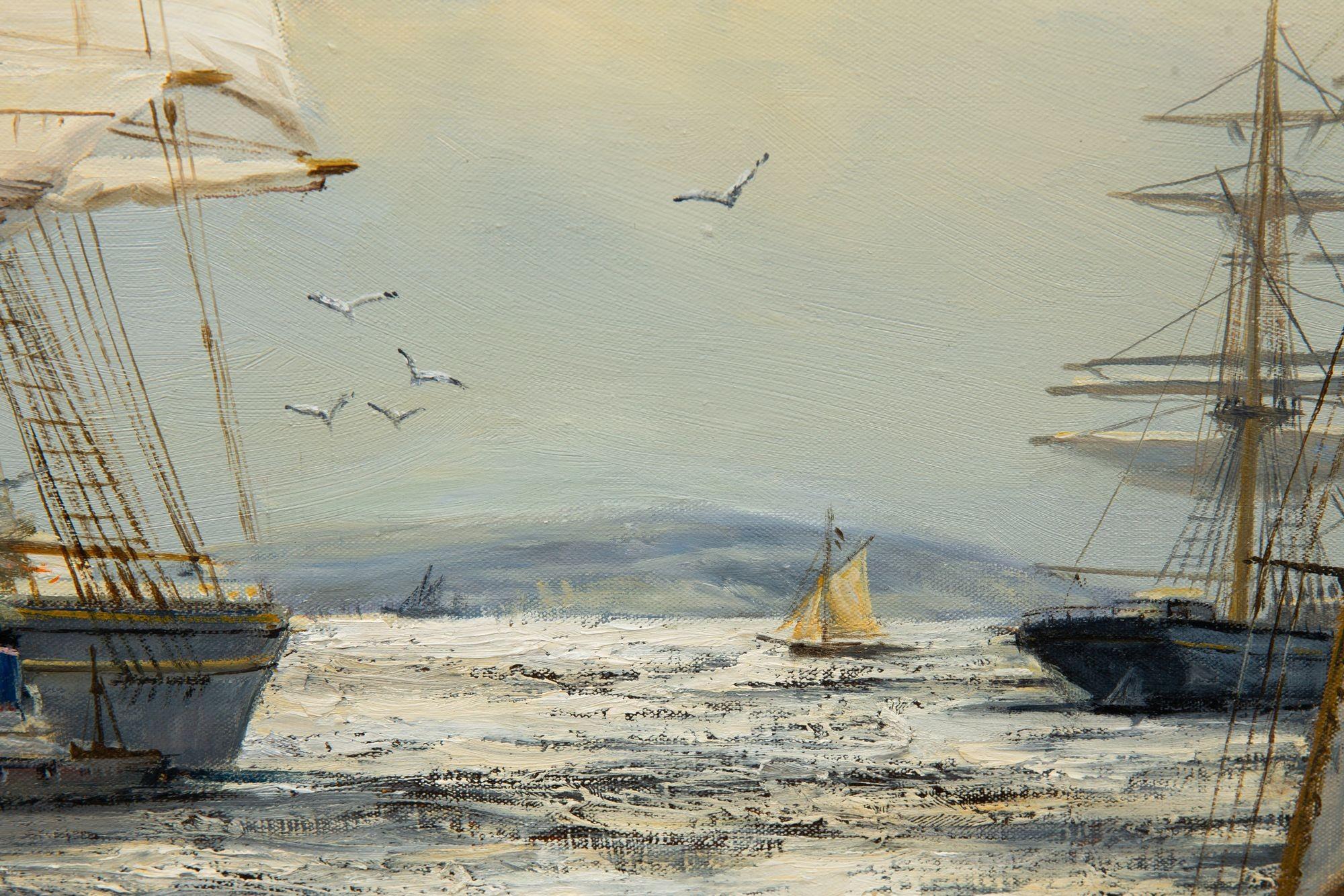 Paesaggio marittimo nautico Henry Scott Pittura a olio 